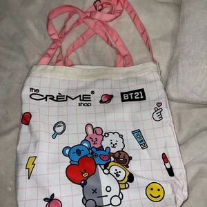 BT21 Pink and White Tote Bag